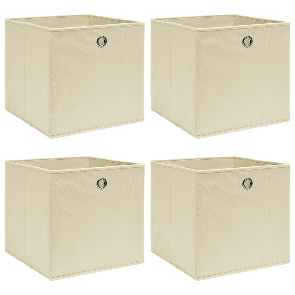 vidaXL Κουτιά Αποθήκευσης 4 τεμ. Κρεμ 32 x 32 x 32 εκ. Υφασμάτινα