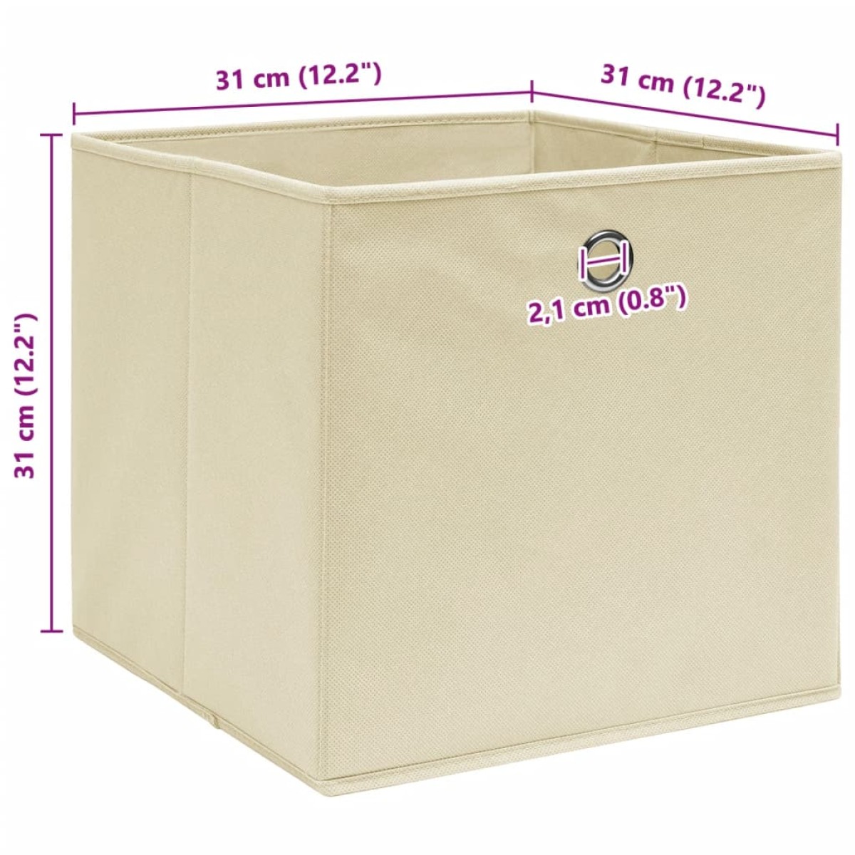 vidaXL Κουτιά Αποθήκευσης 4 τεμ. Κρεμ 32 x 32 x 32 εκ. Υφασμάτινα