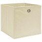 vidaXL Κουτιά Αποθήκευσης 10 τεμ. Κρεμ 32 x 32 x 32 εκ. Υφασμάτινα