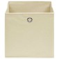 vidaXL Κουτιά Αποθήκευσης 10 τεμ. Κρεμ 32 x 32 x 32 εκ. Υφασμάτινα