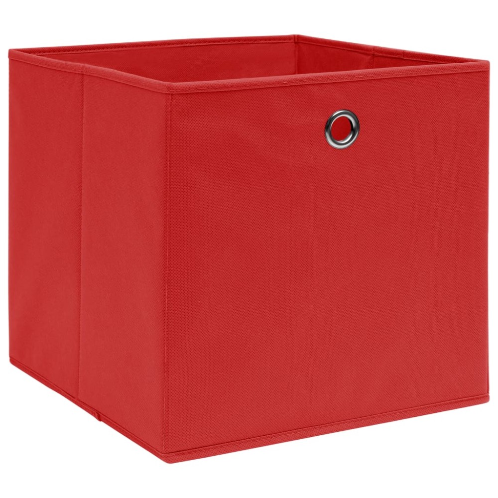 vidaXL Κουτιά Αποθήκευσης 4 τεμ. Κόκκινα 32 x 32 x 32 εκ. Υφασμάτινα