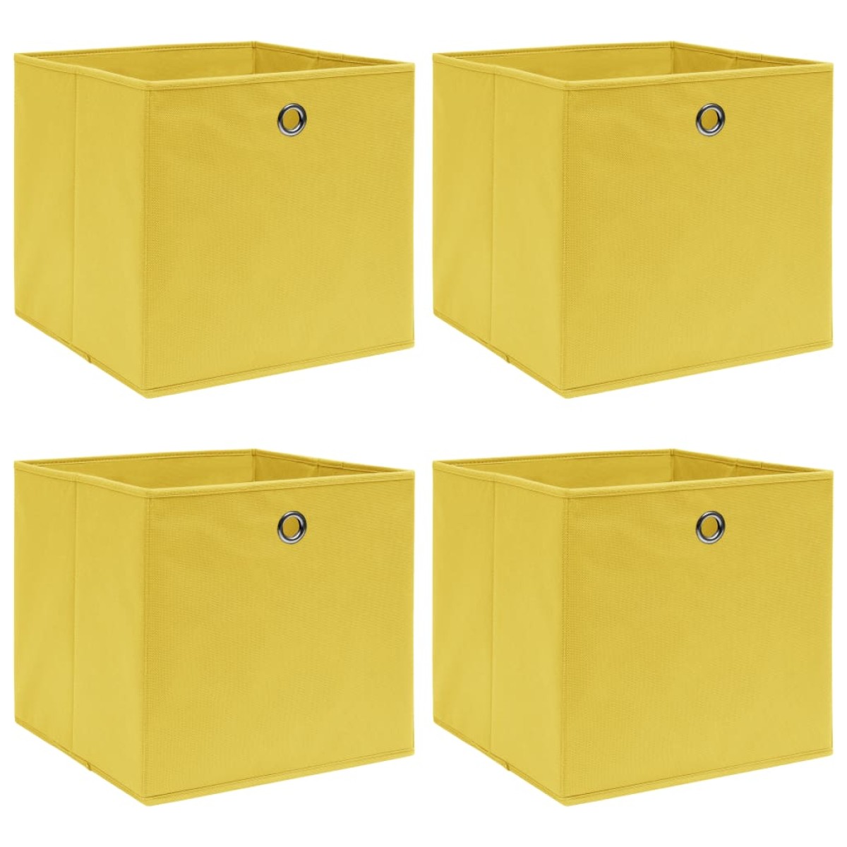 vidaXL Κουτιά Αποθήκευσης 4 τεμ. Κίτρινα 32 x 32 x 32 εκ. Υφασμάτινα
