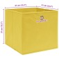 vidaXL Κουτιά Αποθήκευσης 4 τεμ. Κίτρινα 32 x 32 x 32 εκ. Υφασμάτινα