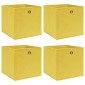 vidaXL Κουτιά Αποθήκευσης 4 τεμ. Κίτρινα 32 x 32 x 32 εκ. Υφασμάτινα
