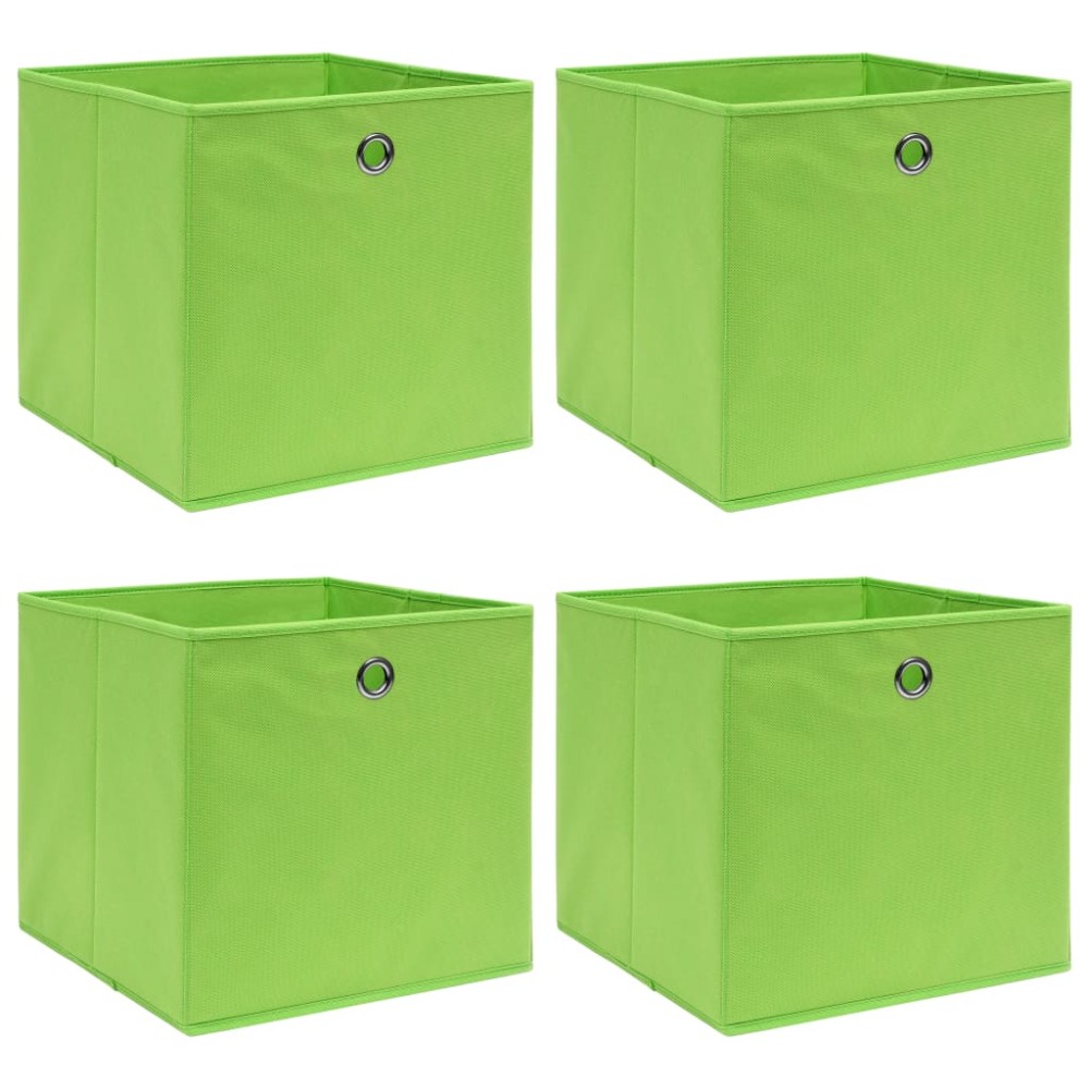 vidaXL Κουτιά Αποθήκευσης 4 τεμ. Πράσινα 32 x 32 x 32 εκ. Υφασμάτινα