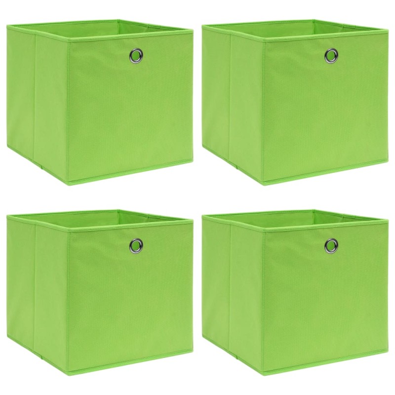 vidaXL Κουτιά Αποθήκευσης 4 τεμ. Πράσινα 32 x 32 x 32 εκ. Υφασμάτινα