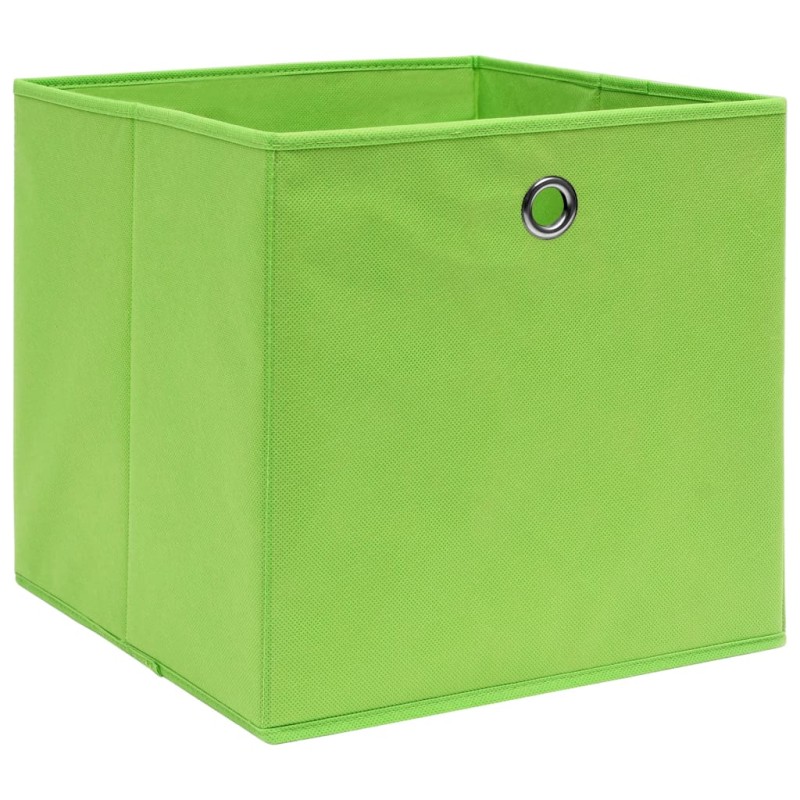 vidaXL Κουτιά Αποθήκευσης 10 τεμ. Πράσινα 32 x 32 x 32 εκ. Υφασμάτινα