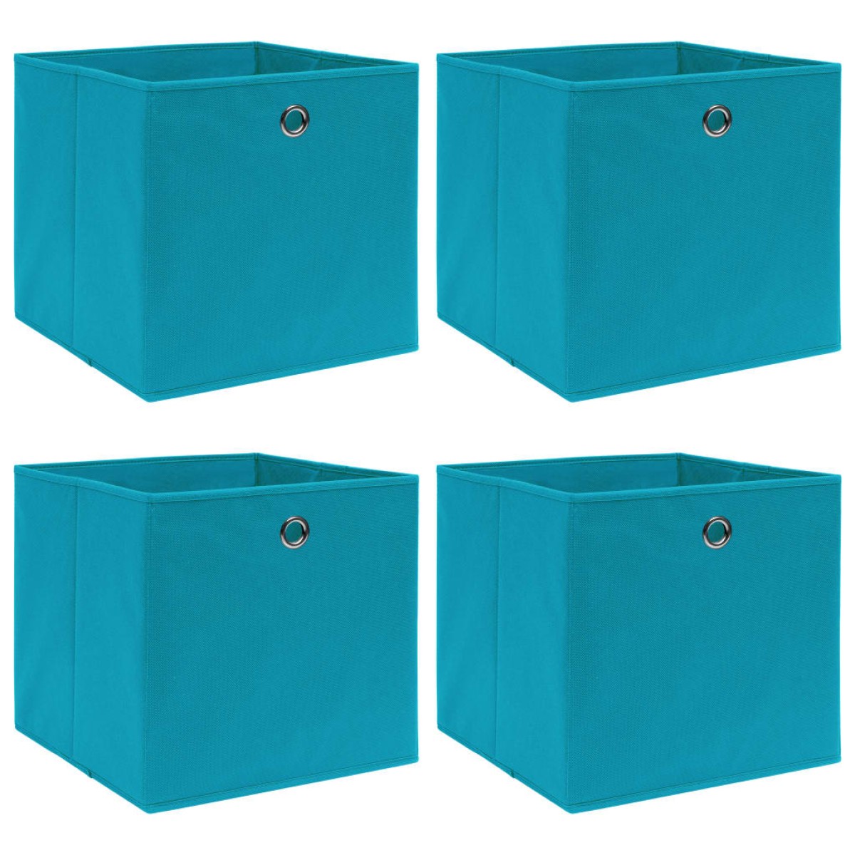 vidaXL Κουτιά Αποθήκευσης 4 τεμ. Γαλάζια 32 x 32 x 32 εκ. Υφασμάτινα