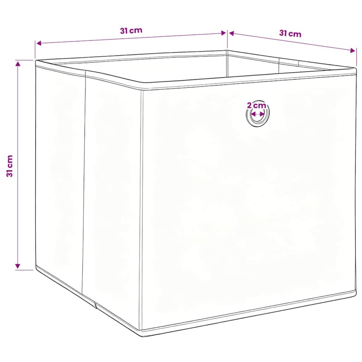 vidaXL Κουτιά Αποθήκευσης 10 τεμ. Γαλάζια 32 x 32 x 32 εκ. Υφασμάτινα