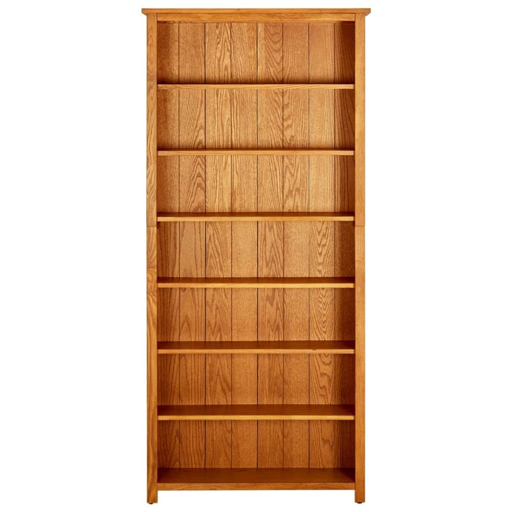 vidaXL Βιβλιοθήκη με 7 Επίπεδα 90 x 22,5 x 200 εκ. Μασίφ Ξύλο Δρυός