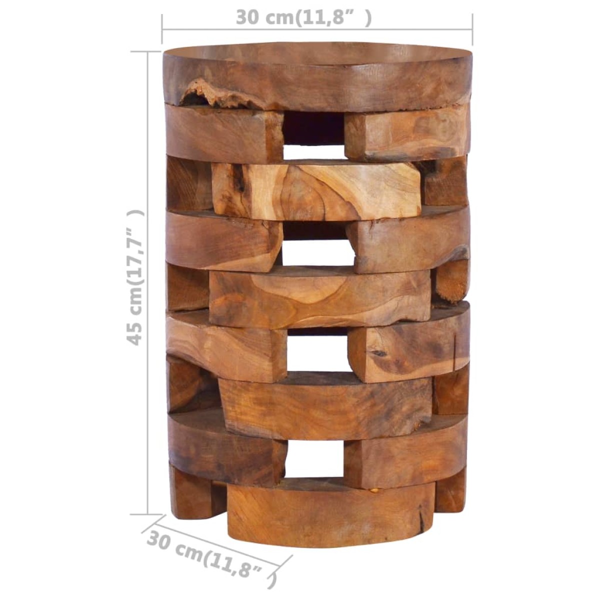 vidaXL Κομοδίνο 30 x 30 x 45 εκ. από Μασίφ Ξύλο Teak
