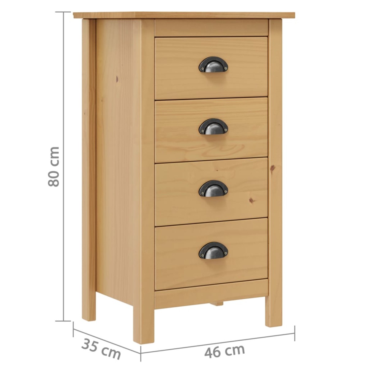 vidaXL Μπουφές Hill 46 x 35 x 80 εκ. από Μασίφ Ξύλο Πεύκου
