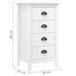 vidaXL Μπουφές Hill Λευκός 46x35x80 εκ. από Μασίφ Ξύλο Πεύκου