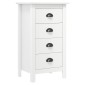 vidaXL Μπουφές Hill Λευκός 46x35x80 εκ. από Μασίφ Ξύλο Πεύκου