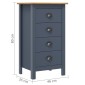 vidaXL Μπουφές Hill Γκρι 46x35x80 εκ. από Μασίφ Ξύλο Πεύκου