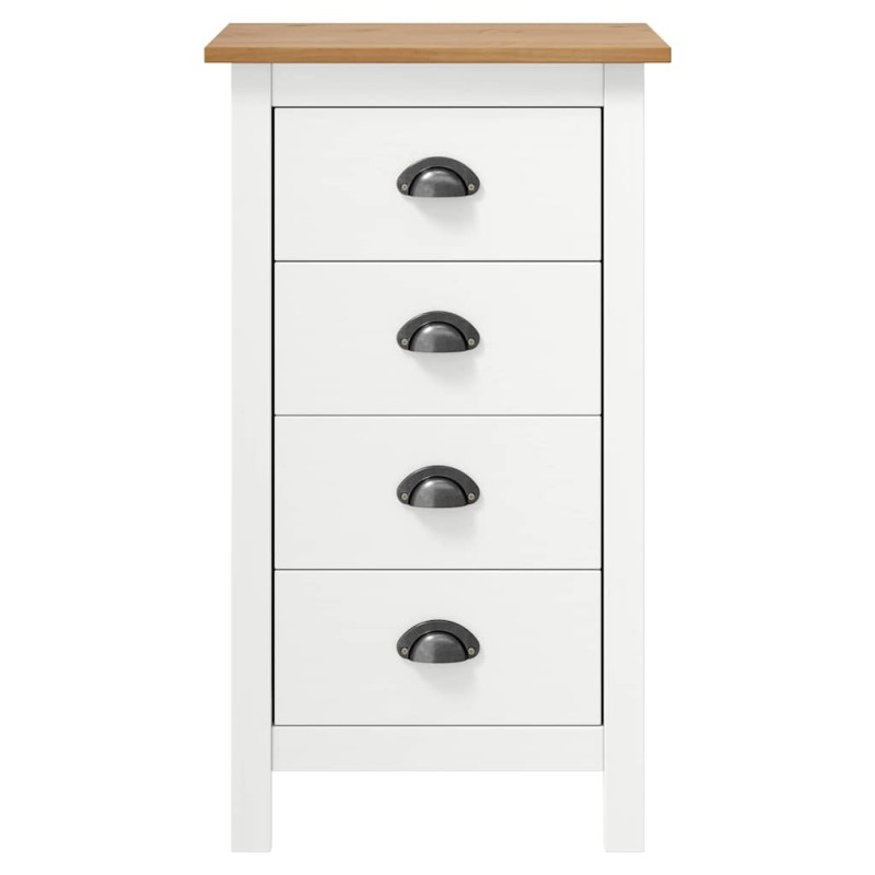 vidaXL Μπουφές Hill Λευκός 46x35x80 εκ. από Μασίφ Ξύλο Πεύκου