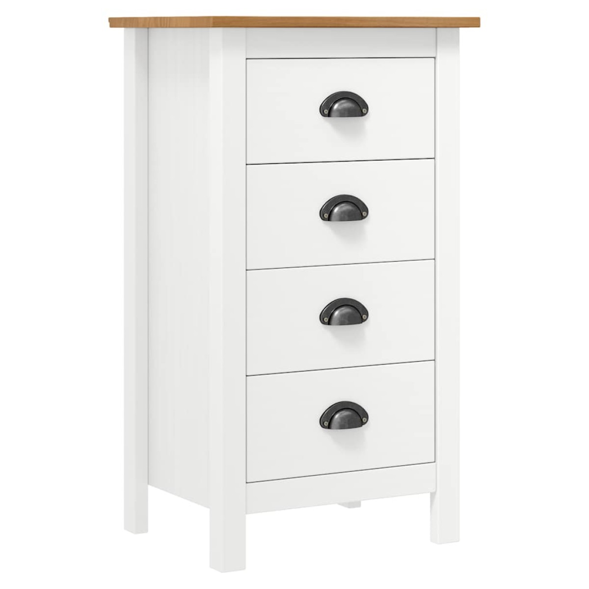 vidaXL Μπουφές Hill Λευκός 46x35x80 εκ. από Μασίφ Ξύλο Πεύκου