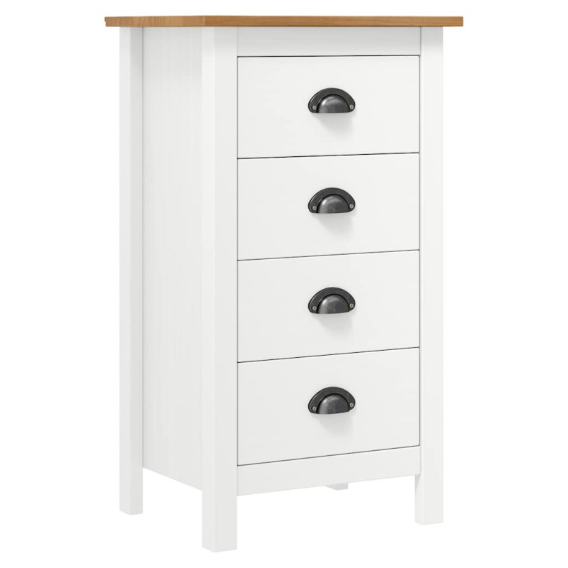 vidaXL Μπουφές Hill Λευκός 46x35x80 εκ. από Μασίφ Ξύλο Πεύκου