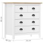 vidaXL Μπουφές Hill Λευκός 79x40x80 εκ. από Μασίφ Ξύλο Πεύκου