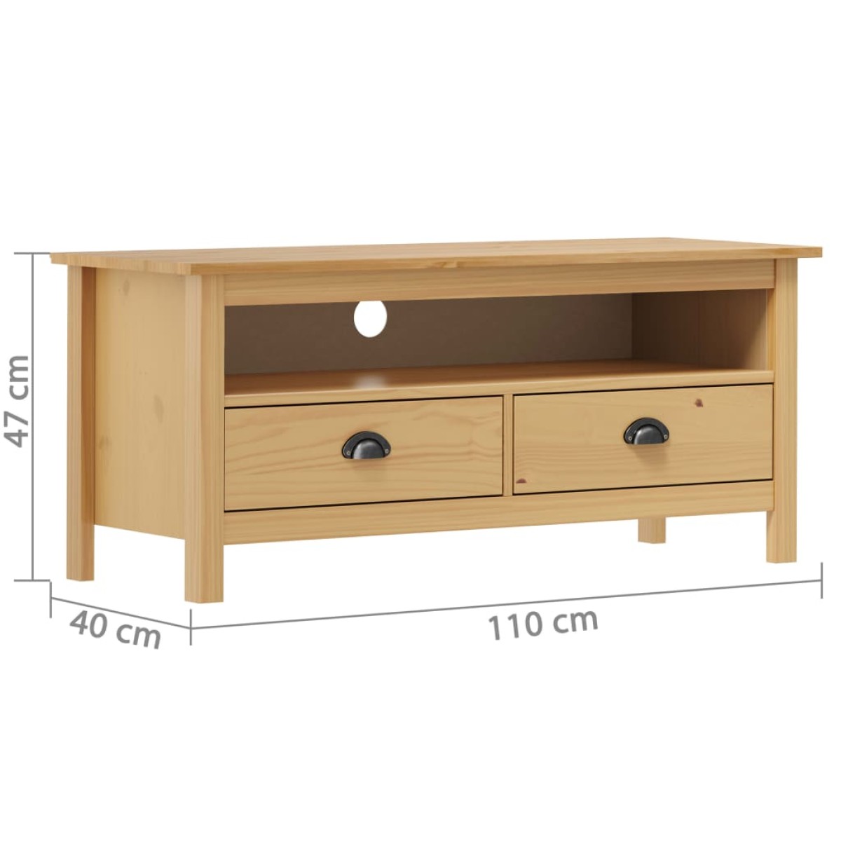 vidaXL Έπιπλο Τηλεόρασης Hill Μελί 110x40x47 εκ. Ξύλο Πεύκου