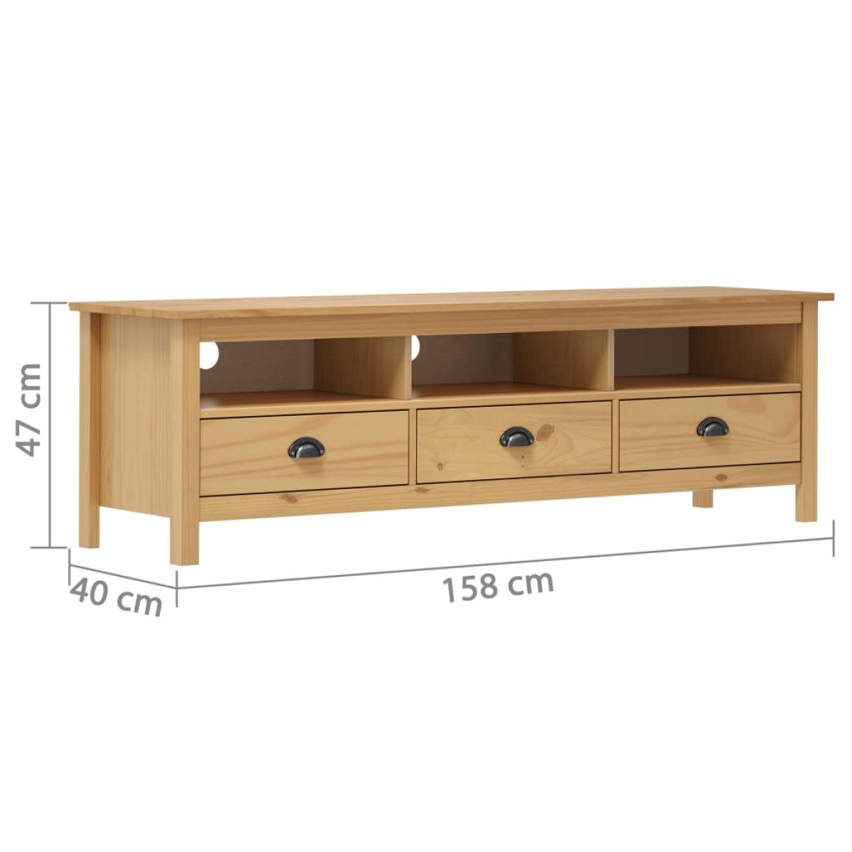 vidaXL Έπιπλο Τηλεόρασης Hill Μελί 158x40x47 εκ. Ξύλο Πεύκου