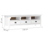 vidaXL Έπιπλο Τηλεόρασης Hill Λευκό 158x40x47 εκ. Ξύλο Πεύκου