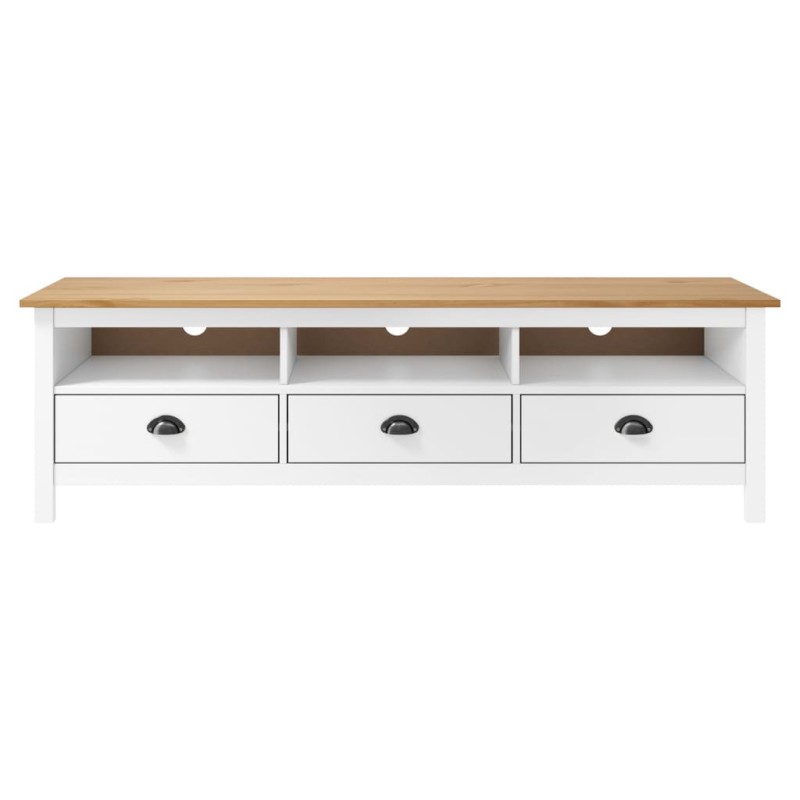 vidaXL Έπιπλο Τηλεόρασης Hill Λευκό 158x40x47 εκ. Ξύλο Πεύκου