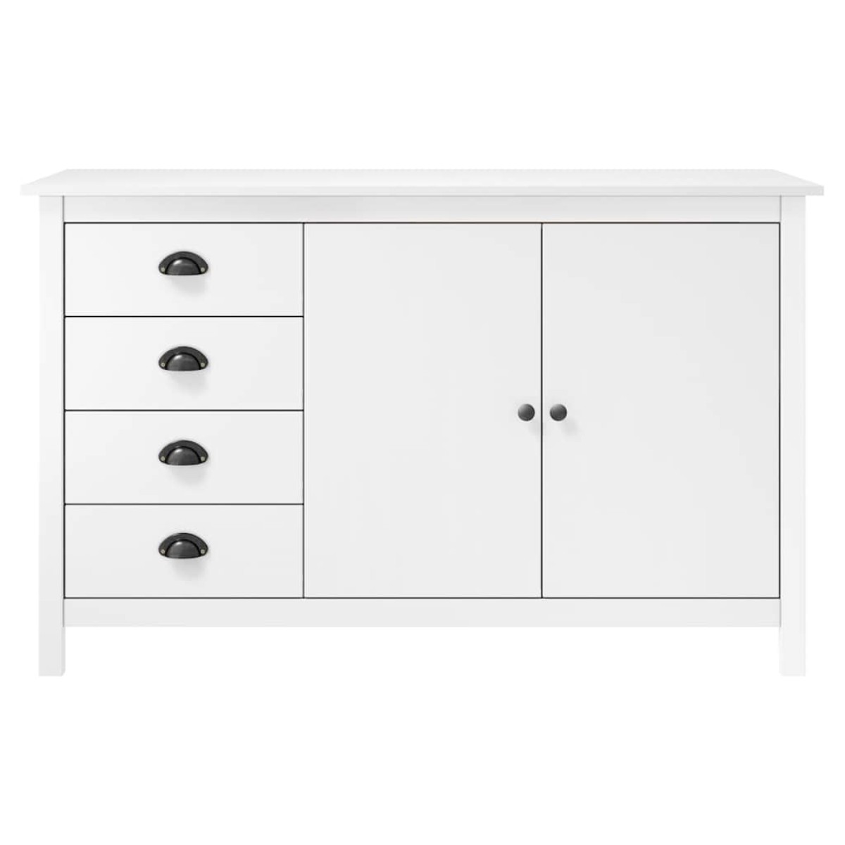 vidaXL Μπουφές Hill Λευκός 130x40x80 εκ. από Μασίφ Ξύλο Πεύκου