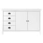vidaXL Μπουφές Hill Λευκός 130x40x80 εκ. από Μασίφ Ξύλο Πεύκου