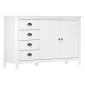 vidaXL Μπουφές Hill Λευκός 130x40x80 εκ. από Μασίφ Ξύλο Πεύκου