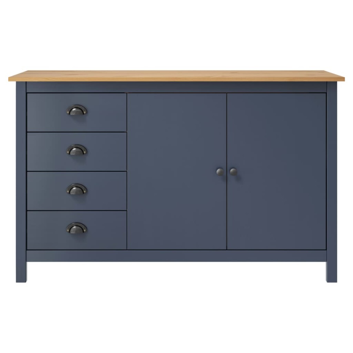 vidaXL Μπουφές Hill Γκρι 130x40x80 εκ. από Μασίφ Ξύλο Πεύκου