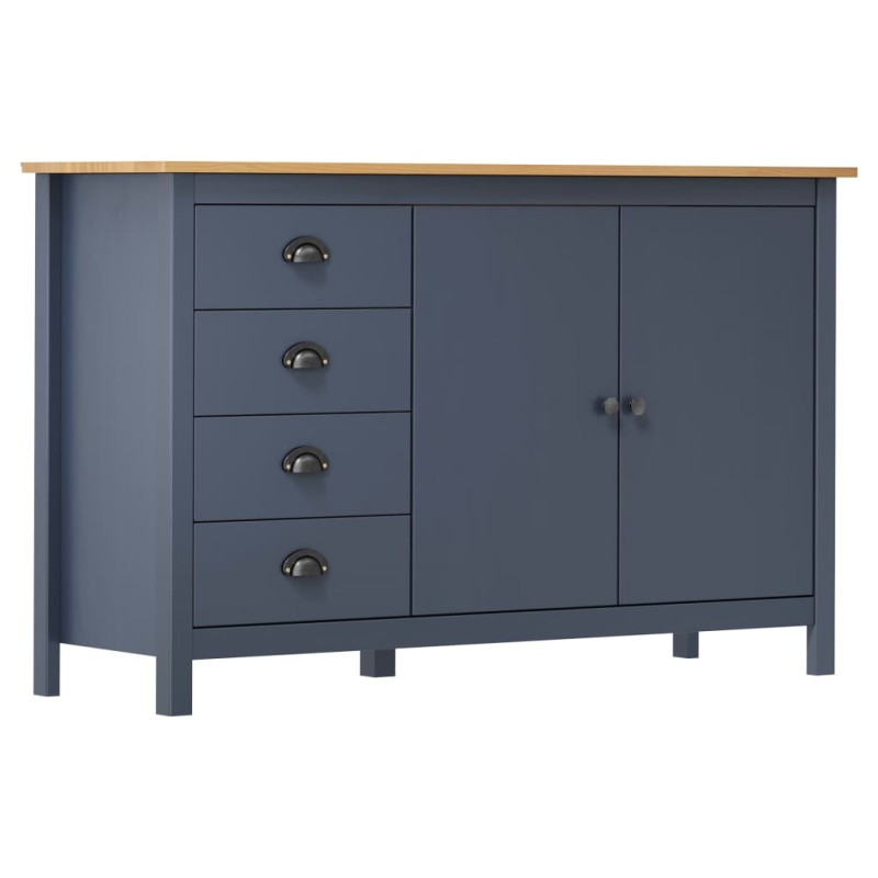 vidaXL Μπουφές Hill Γκρι 130x40x80 εκ. από Μασίφ Ξύλο Πεύκου
