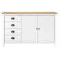 vidaXL Μπουφές Hill Λευκός 130x40x80 εκ. από Μασίφ Ξύλο Πεύκου
