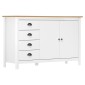 vidaXL Μπουφές Hill Λευκός 130x40x80 εκ. από Μασίφ Ξύλο Πεύκου