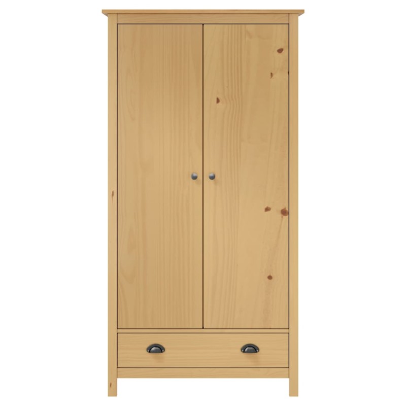 vidaXL Ντουλάπα Hill Δίφυλλη 89x50x170 εκ. Μασίφ Ξύλο Πεύκου