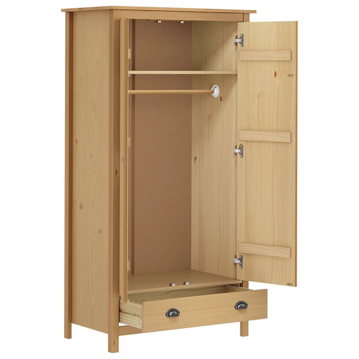 vidaXL Ντουλάπα Hill Δίφυλλη 89x50x170 εκ. Μασίφ Ξύλο Πεύκου