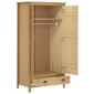 vidaXL Ντουλάπα Hill Δίφυλλη 89x50x170 εκ. Μασίφ Ξύλο Πεύκου