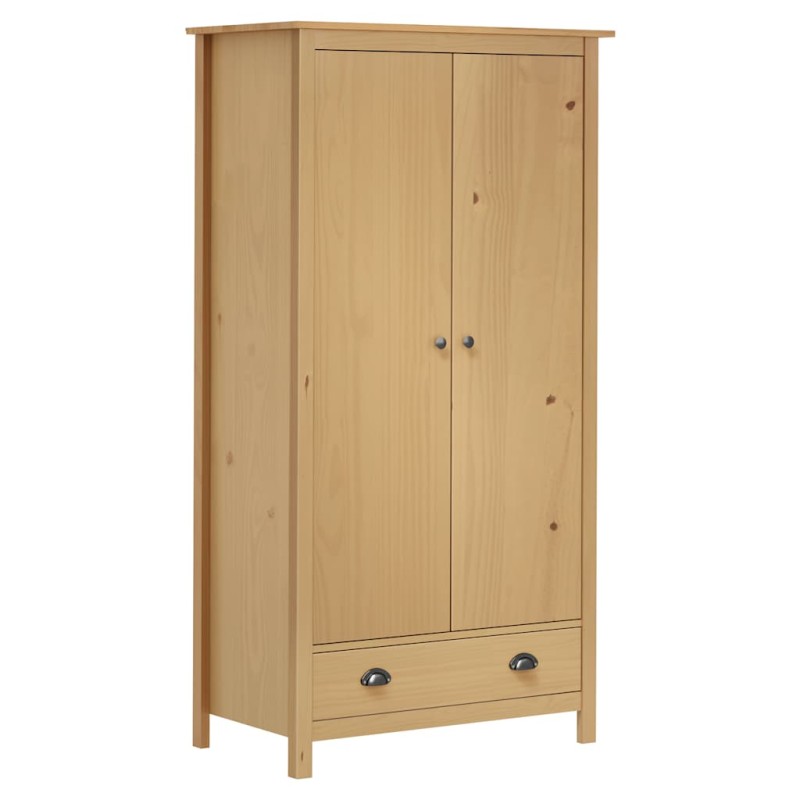 vidaXL Ντουλάπα Hill Δίφυλλη 89x50x170 εκ. Μασίφ Ξύλο Πεύκου