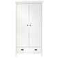 vidaXL Ντουλάπα Hill Δίφυλλη Λευκή 89x50x170 εκ. Μασίφ Ξύλο Πεύκου
