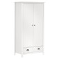 vidaXL Ντουλάπα Hill Δίφυλλη Λευκή 89x50x170 εκ. Μασίφ Ξύλο Πεύκου