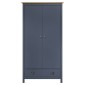 vidaXL Ντουλάπα Hill Δίφυλλη Γκρι 89x50x170 εκ. Μασίφ Ξύλο Πεύκου