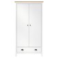 vidaXL Ντουλάπα Hill Δίφυλλη Λευκή 89x50x170 εκ. Μασίφ Ξύλο Πεύκου