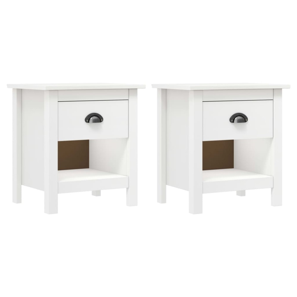 vidaXL Κομοδίνα Hill 2 Τεμ. 46 x 35 x 49,5 εκ. από Μασίφ Ξύλο Πεύκου