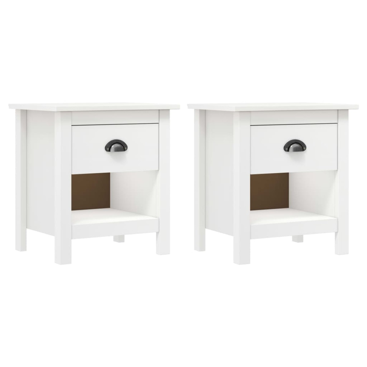 vidaXL Κομοδίνα Hill 2 Τεμ. 46 x 35 x 49,5 εκ. από Μασίφ Ξύλο Πεύκου