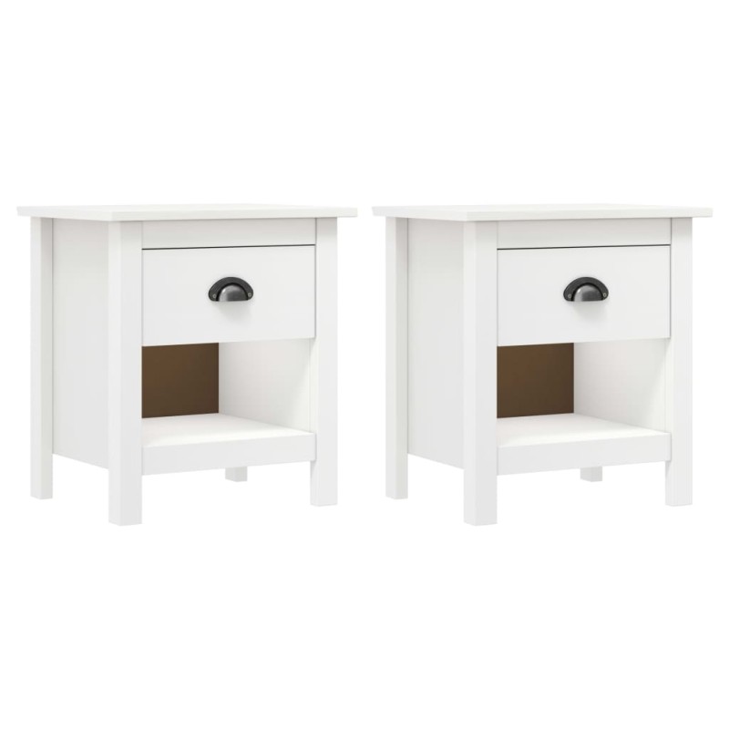 vidaXL Κομοδίνα Hill 2 Τεμ. 46 x 35 x 49,5 εκ. από Μασίφ Ξύλο Πεύκου