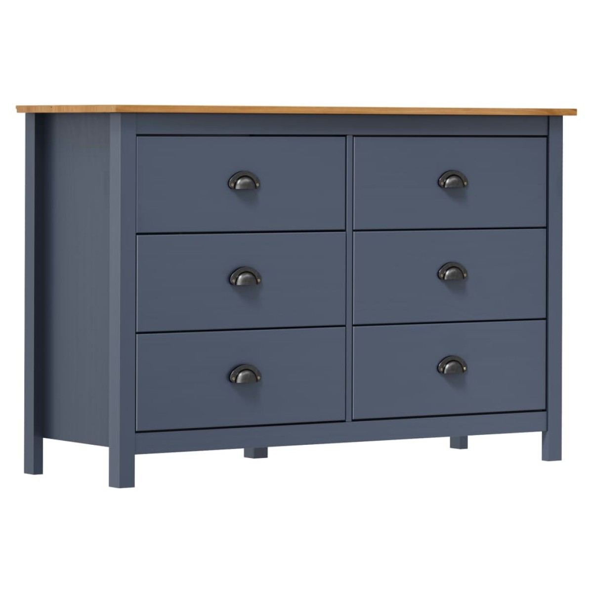 vidaXL Μπουφές Hill Γκρι 125x40x80 εκ. από Μασίφ Ξύλο Πεύκου