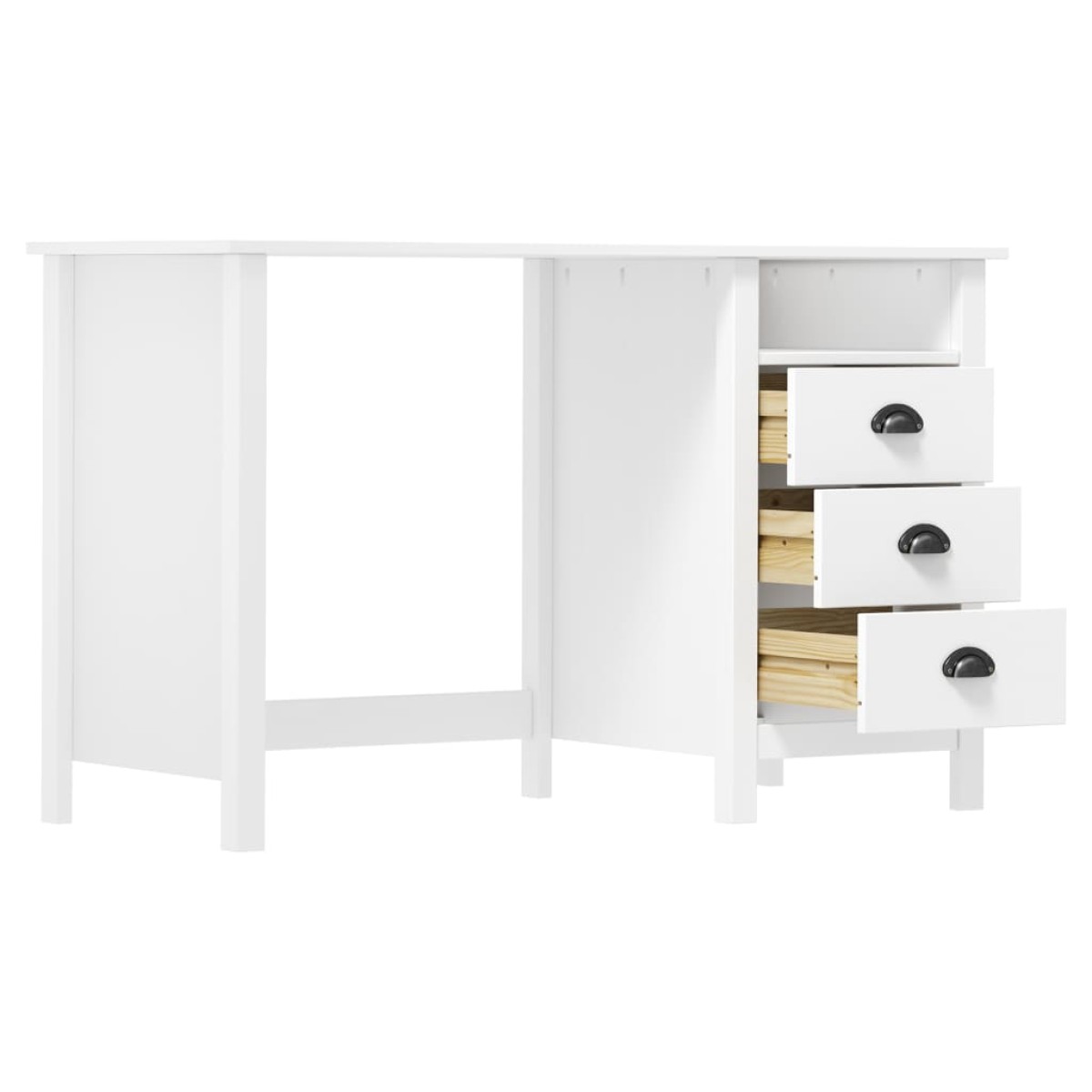vidaXL Γραφείο Hill με 3 Συρτάρια 120x50x74 εκ Μασίφ Ξύλο Πεύκου