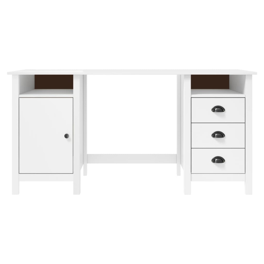 vidaXL Γραφείο Hill Λευκό 150x50x74 εκ. από Μασίφ Ξύλο Πεύκου