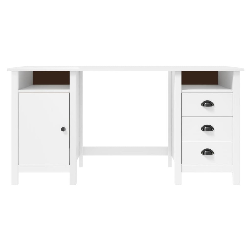 vidaXL Γραφείο Hill Λευκό 150x50x74 εκ. από Μασίφ Ξύλο Πεύκου