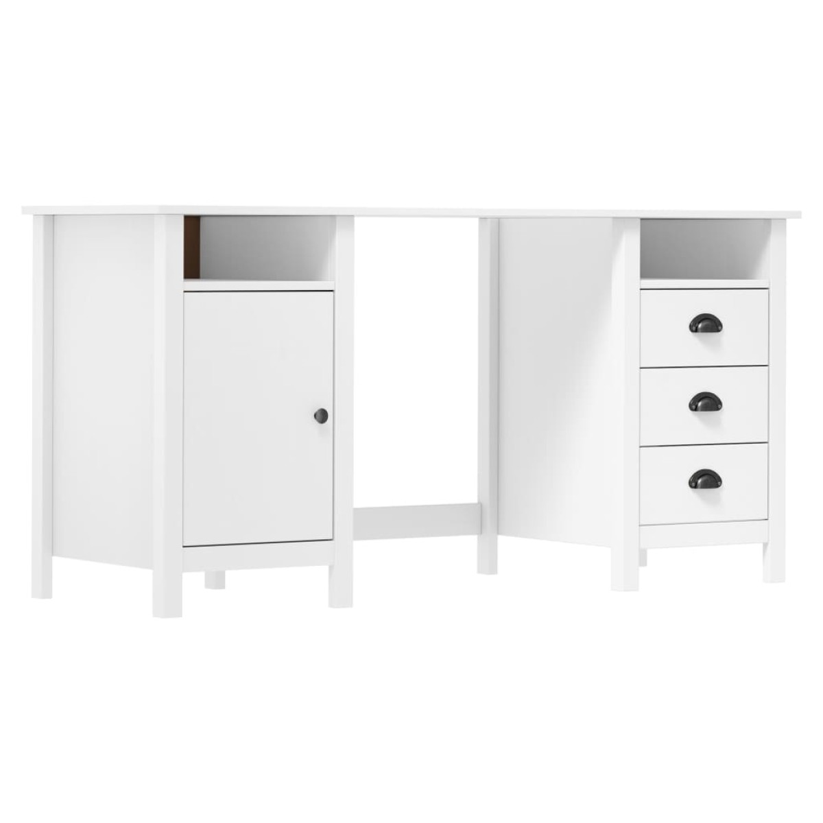 vidaXL Γραφείο Hill Λευκό 150x50x74 εκ. από Μασίφ Ξύλο Πεύκου